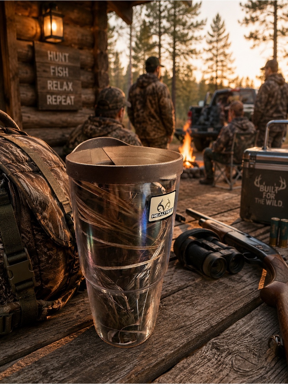 Realtree Camo Travel Tumbler - Brown & Green